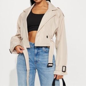 Trench cropped jacket
